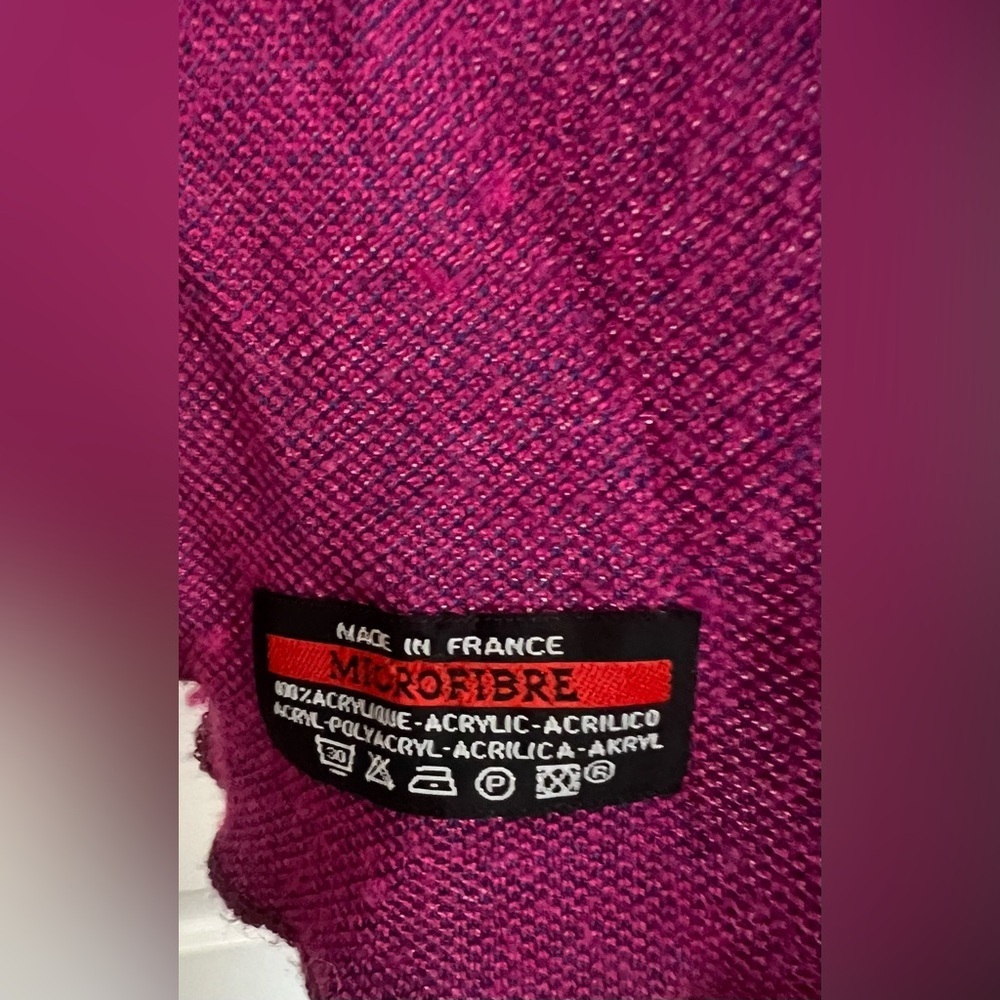 Vibrant Multi-Color Patterned Scarf - Red & Purple - Picture 5 of 5